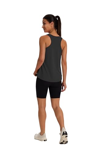Women's Workout Tank Top - Sleeveless Racerback for Gym & Yoga - Black, Large