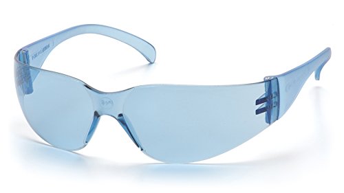 Safety Eyewear with Clear Frame & Foam Padding - Infinity Blue Lens