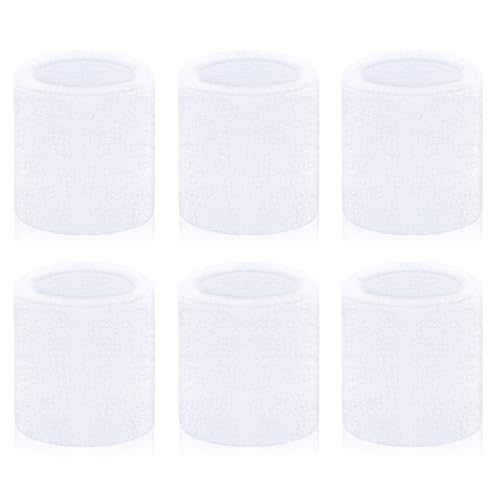 6 Pack Sweatbands - Breathable Wrist Bands for Sports - White