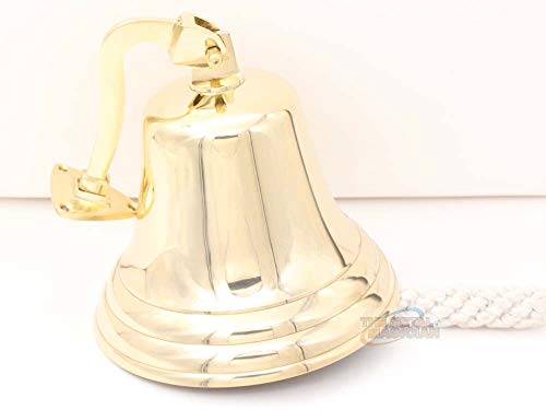 The Metal Magician 5-Inch Solid Brass Wall-Mounted Ship Bell for Marine & Home Decor