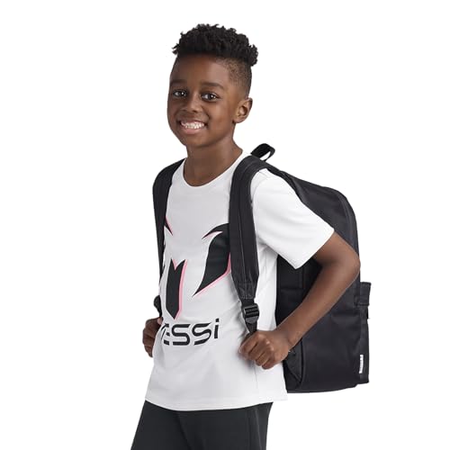 Messi Kids Backpack with Pockets & Adjustable Straps - Black/Pink, One Size