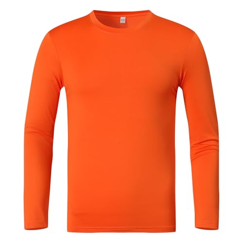 Boys' Long Sleeve Athletic Shirt - UPF 50+ UV Protection, 10-12 Years / Orange