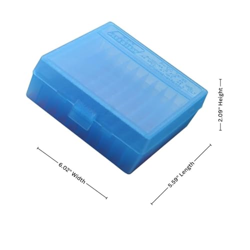 100 Round Flip-Top Ammo Box for 41/44 Cal - Clear Blue