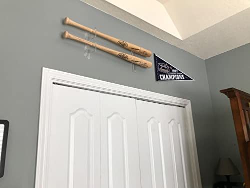 Top Stage Baseball Bat Wall Mount Display Rack Holder Stand - Horizontal Acrylic