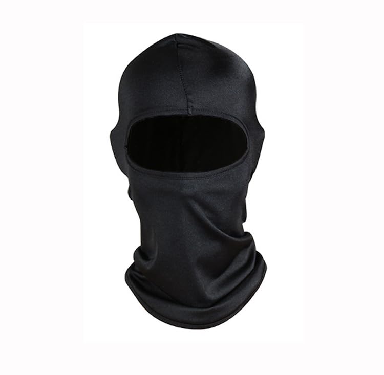 Kids Windproof Balaclava Face Mask - Lightweight Neck Gaiter - Black 4-7Y