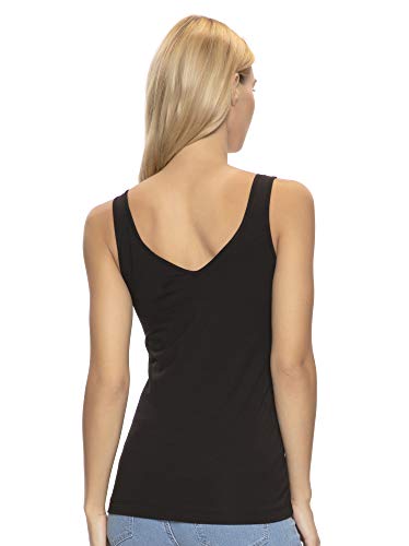Felina Women's Cotton Modal Reversible Tank Top 4-Pack Small Heather Grey