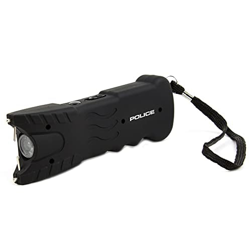 POLICE Stun Gun for Self Defense 916 ? High Voltage Rechargeable with LED Flashlight, Compact & Heavy Duty ? Personal Security for Women & Men ? Black