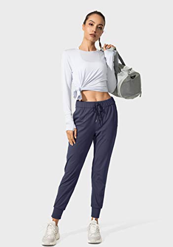 SANTINY Women's Joggers with Pockets Navy 27.5'' Regular M
