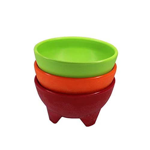 3-Piece Colorful Plastic Salsa Dish Set - 10 Oz Serving Bowls for Parties