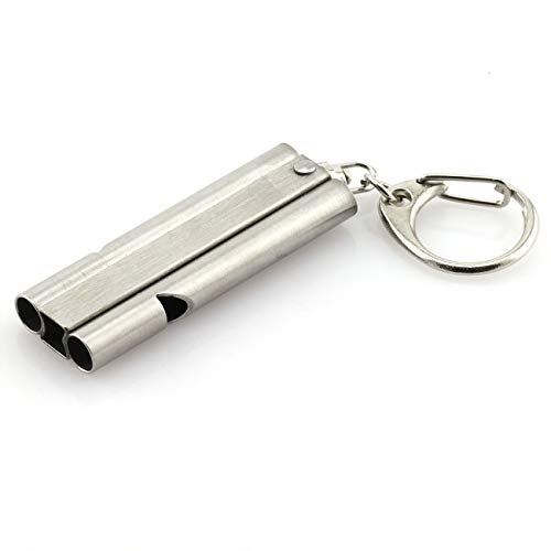 Double Tube Stainless Steel Emergency Whistle - 120dB High Frequency