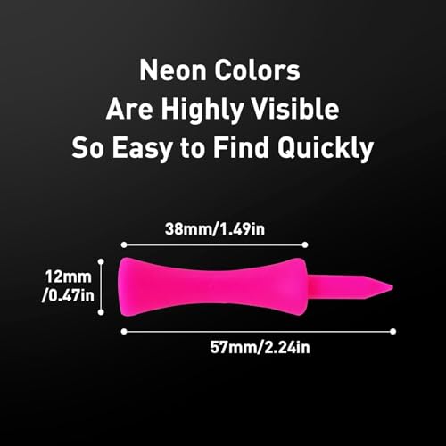Golf Tees - Durable Plastic Step Down 50 Pack 2 1/4" Pink