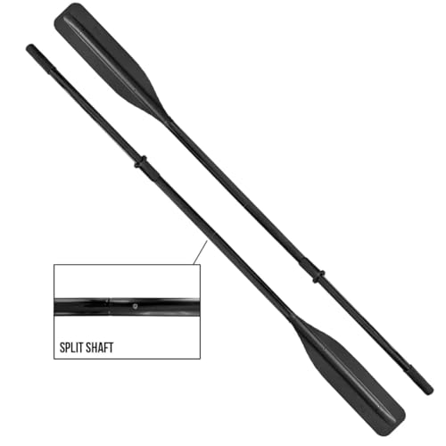 6' Flat Blade Boat Oars - Lightweight Detachable Pair with Sleeves