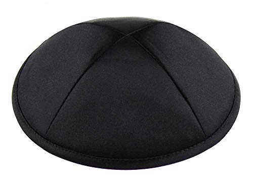 Deluxe Satin Kippah Yarmulke for Kids & Adults - Black