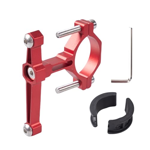 Adjustable Bike Water Bottle Cage Adapter - Anodized Aluminum, Red