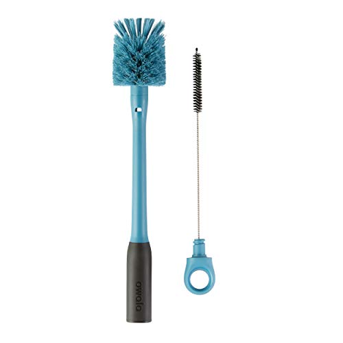 2-in-1 Water Bottle Brush Cleaner with Straw Brush - Smokey Blue