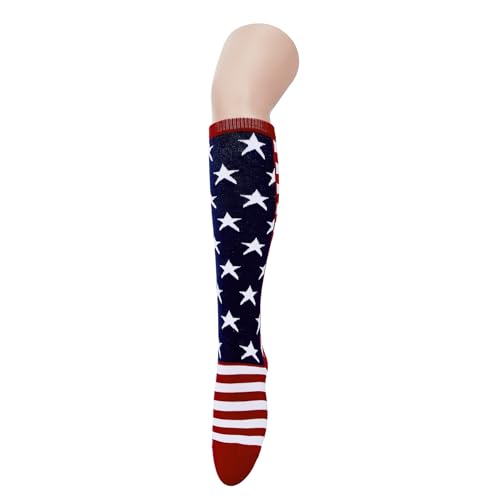 Knee High Socks for Women - Striped Athletic Tube Socks - One Size American Stars