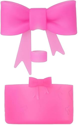Bow Straw Cover and Silicone Boot Sleeve Set for Tumblers - Rose