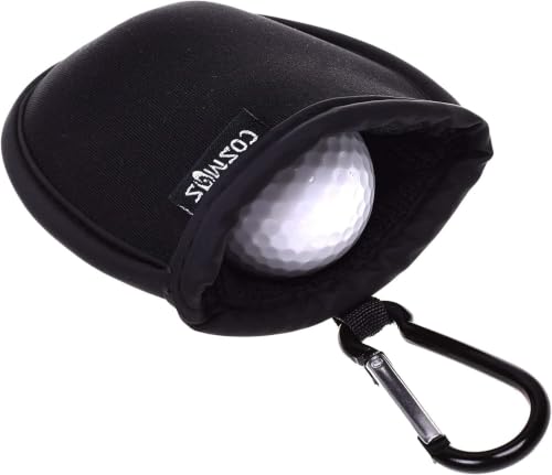 Portable Golf Ball Washer Pouch with Clip - Black
