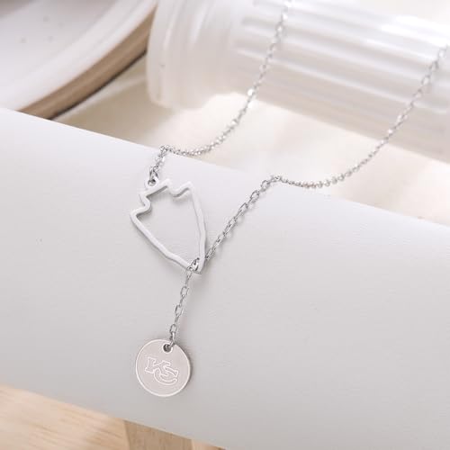 Kansas City Inspired Necklace for Football Fans - White