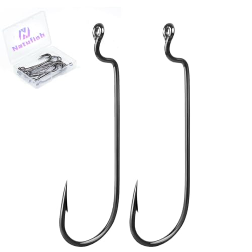 EWG Worm Hooks - Weedless Bass Fishing Hooks 6# - 50pcs
