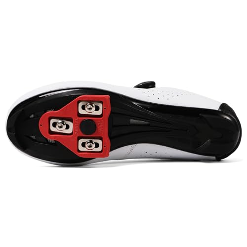 Unisex Cycling Shoes with Delta Cleats - White, Size 14.5 Women/12 Men