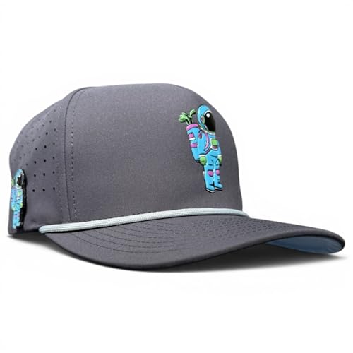 Logie Joe's Astronaut Walker Golf Hat with Magnetic Ball Marker Holder | Snapback Adjustable Grey
