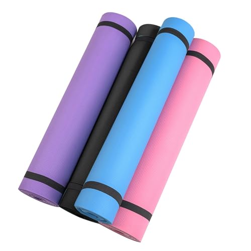 Non-Slip Extra Thick Yoga Mat - 1/4" High Density with Strap