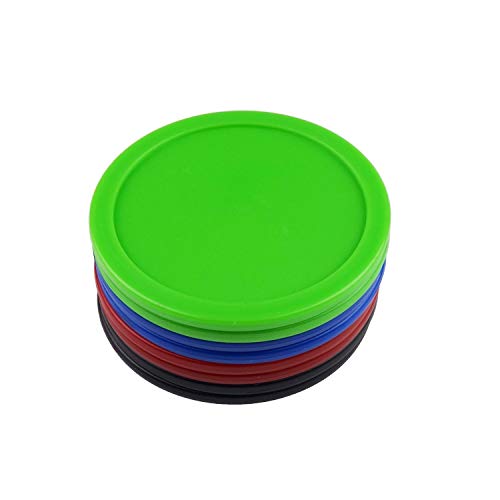 12 Pack Air Hockey Pucks - 2.5 Inch, 4 Colors Red, Blue, Green, Black