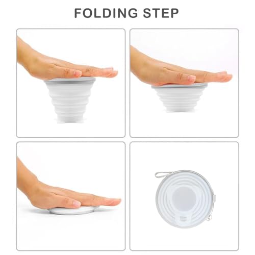 Collapsible Silicone Travel Cup - 250ml Portable Camping Mug - Transparent