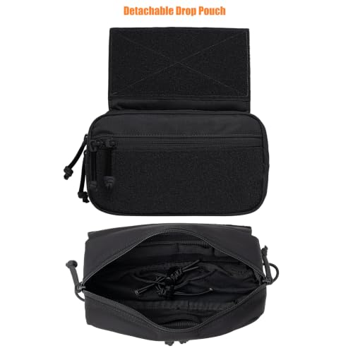 Tactical Chest Rig with Magazine Pouches & Dangler Pouch - Black
