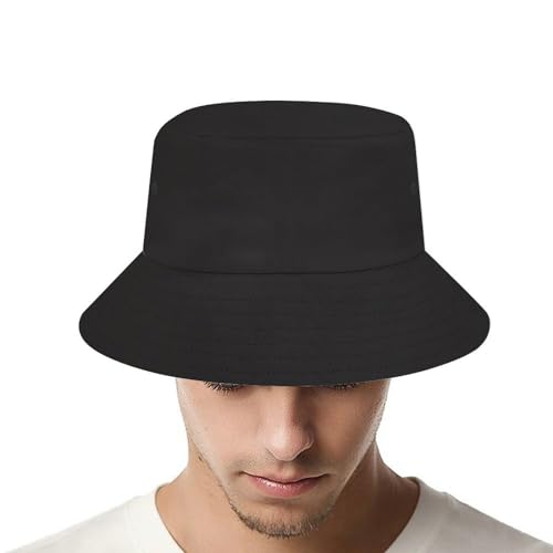Personalized Black Sun Bucket Hat - One Size Foldable Cap