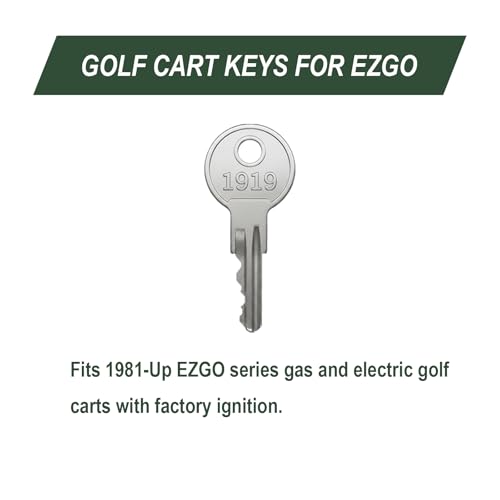 Replacement Golf Cart Ignition Keys for EZGO - 8 Pack with Keychain