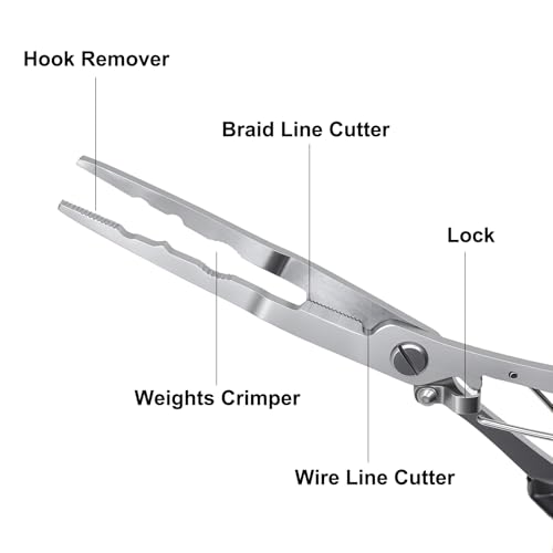 Stainless Steel Fishing Pliers - 21cm Hook Remover Multitool