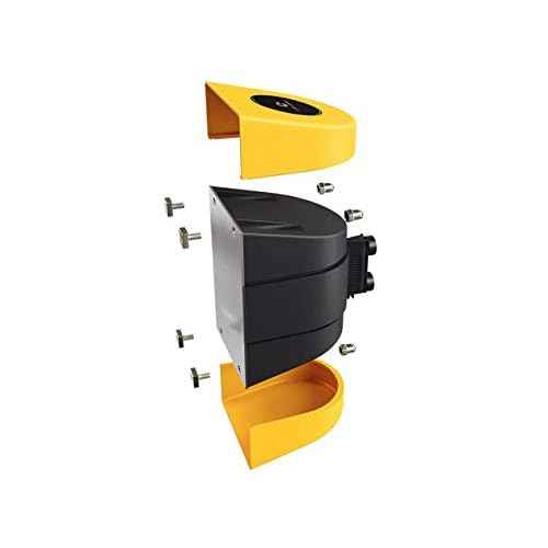 Crowd Control Warehouse - CCW Series WMB-220 Magnetic Wall Mount Retractable Belt Barrier -15 Foot, Caution Do Not Enter with Yellow ABS Case