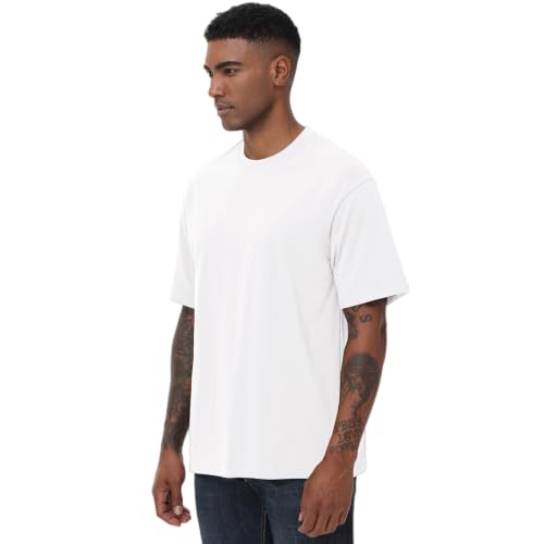 KEEPSHOWING Mens Oversized Short Sleeve T-Shirts Cotton Loose Fit Tees