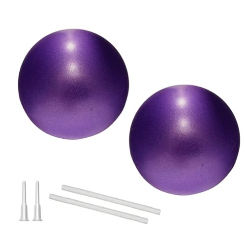 9-Inch Pilates Ball - Anti-Burst Small Exercise Ball with Pump - 2-Pack Purple