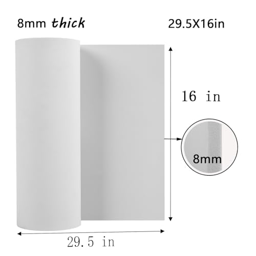 8mm EVA Foam Sheets Roll - 16x29.5in White Craft Foam