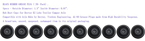 Grease Plug Hub Dust Caps - 20 Pack for Dexter EZ Lube Axles