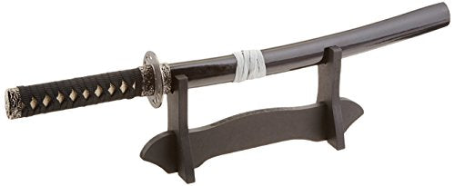 Master BladesUSA Stainless Steel Letter Opener Sword with Black Lacquer Scabbard - Historical Short Sword Replica, Cord Handle, Display Stand