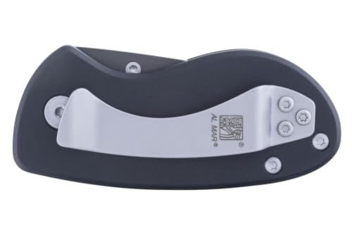Al Mar Havana Linerlock Pocket Knife with Cigar Cutter, Gray Titanium Handle