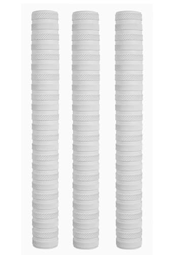 Skyhi Premium Chevron Cricket Bat Grips - 3 Pack, Chevron Ring White
