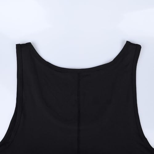 Palglg Men's Black Large Sports Singlet & Active Tank Top - Workout & Training