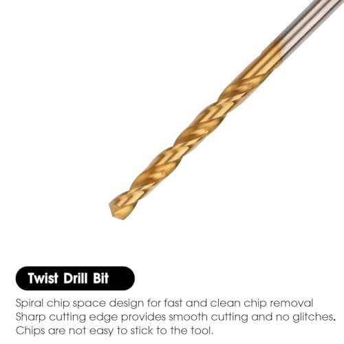 8-40 UNStraight Flute Thread Tap and 3.5mm Twist Drill Bit Set, Metric Titanium Plated 6542 High Speed Steel Machine Screw Thread Tap Threading Drilling Tool