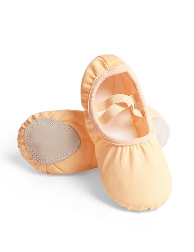 Canvas Ballet Shoes for Girls - Ballet Flats, 12.5 Little Kid/Nude