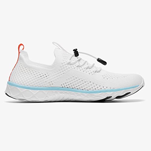 Women's Stylish Water Shoes with Arch Support - White/Aqua