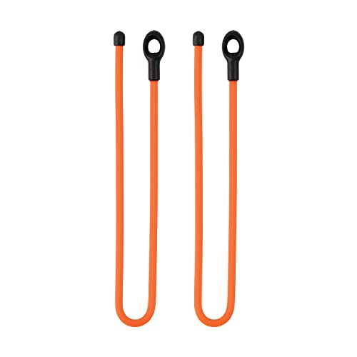Reusable Rubber Twist Tie with Loop - 12 Inch, Bright Orange, 2-Pack