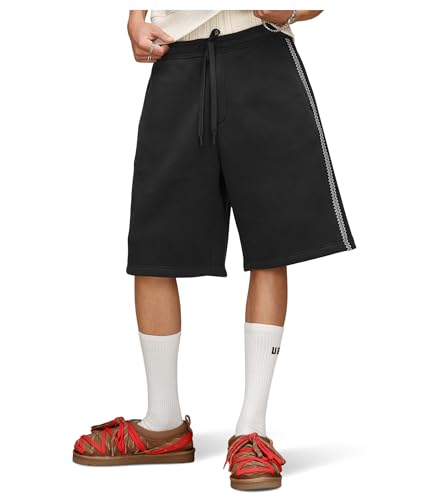 UGG Men's Tasman Short Large - Fleece Lounge Pants with Drawstring, Black
