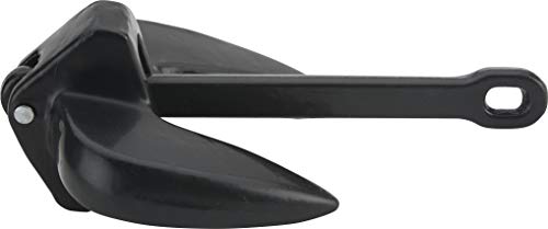Attwood Navy Anchor 15 lb Solid Cast Iron with Black Coating, 10 lb weight option