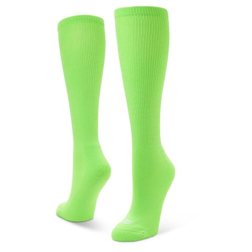 Athletic Performance Over-the-Calf Socks - 2 Pack - Neon Green, XS-L