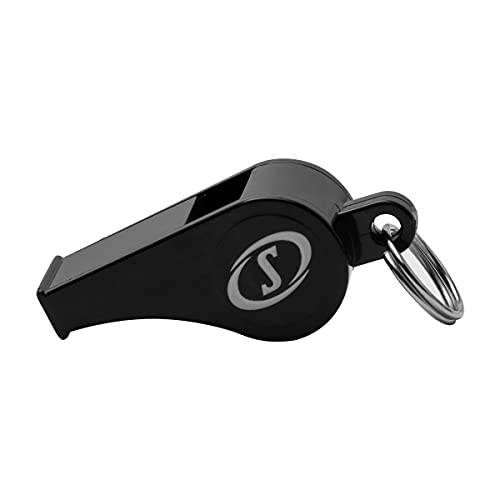 Sports Whistle with Lanyard - Plastic - 2 Pack - Black
